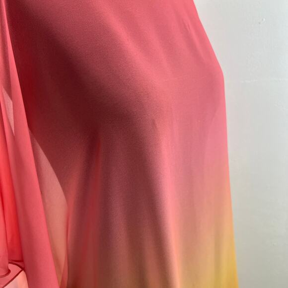 Seductive Wear Orange Yellow Tunic Blouse Top Boat Neck Cover Up Size M Medium - Picture 4 of 9